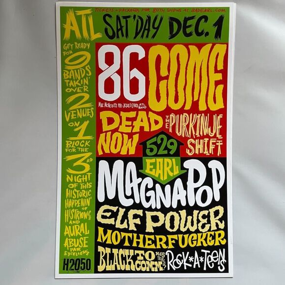 Set of 4 Concert Posters – H2050 Weekend – Man or Astro-man? Tar, 86, Come, etc. - Picture 4 of 5